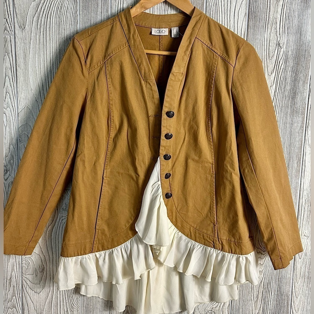 NEW! BOHO LOGO by LORI GOLDSTEIN Casual Jacket Business Camel Womens Size 2